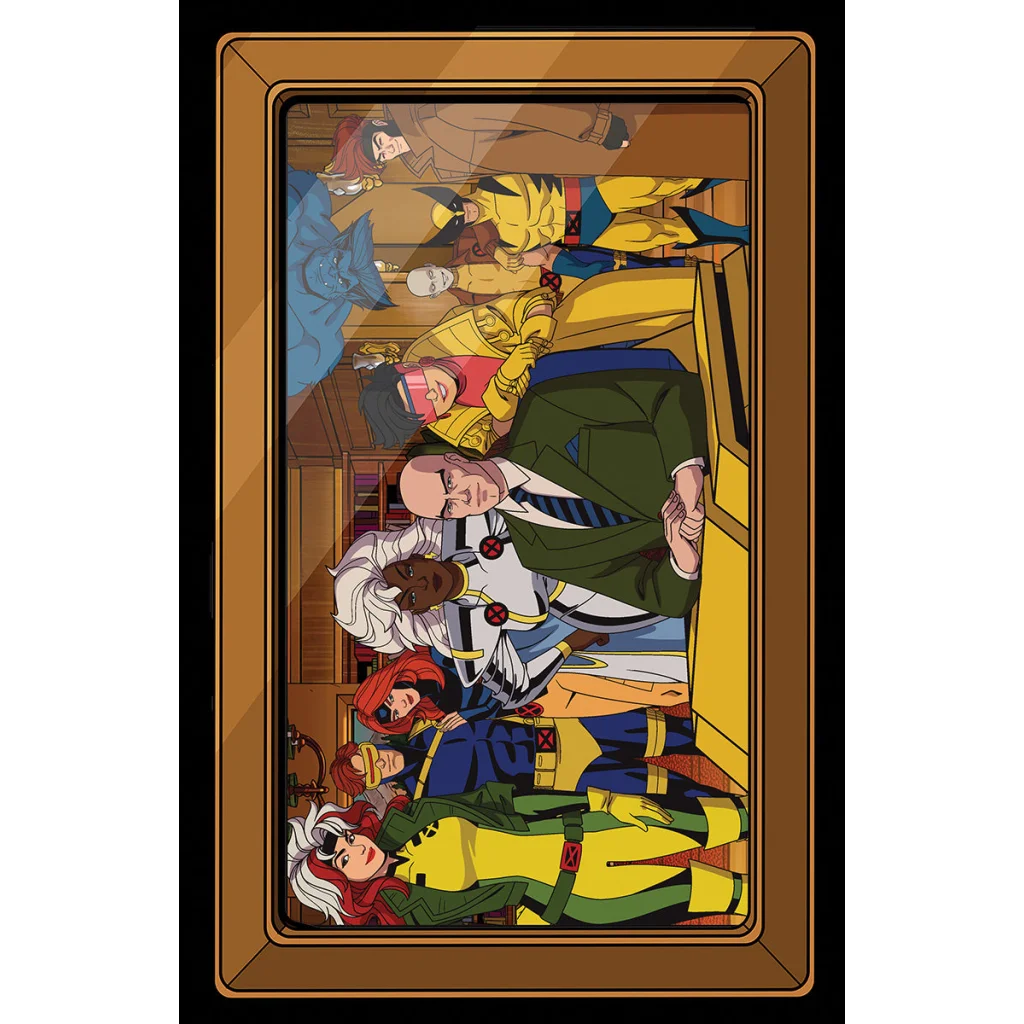 Framed animated portrait of the X-Men from Marvel Animation 3rd Printing Comic
