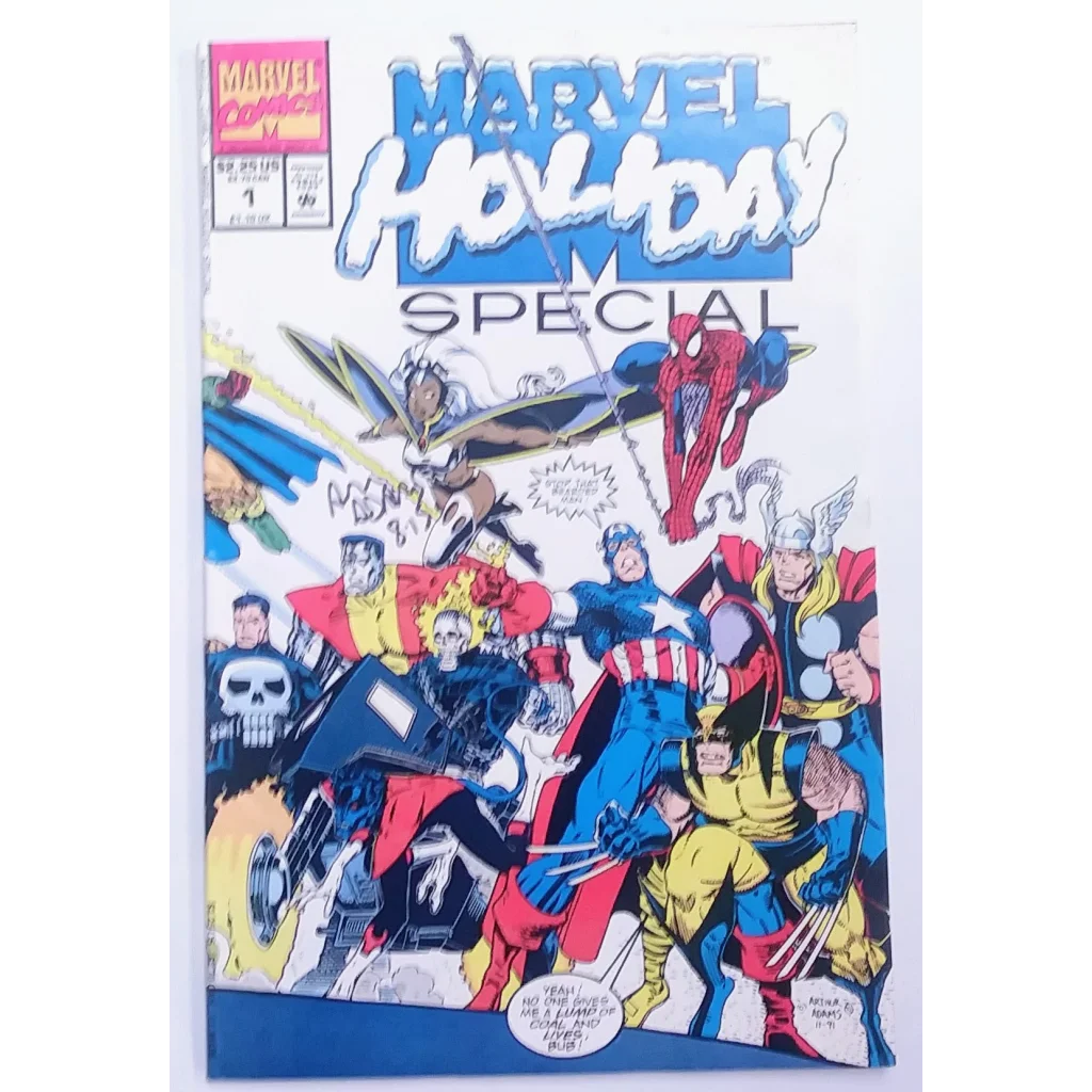 Vibrant Marvel Holiday Special Issue #1 comic cover with superhero action poses