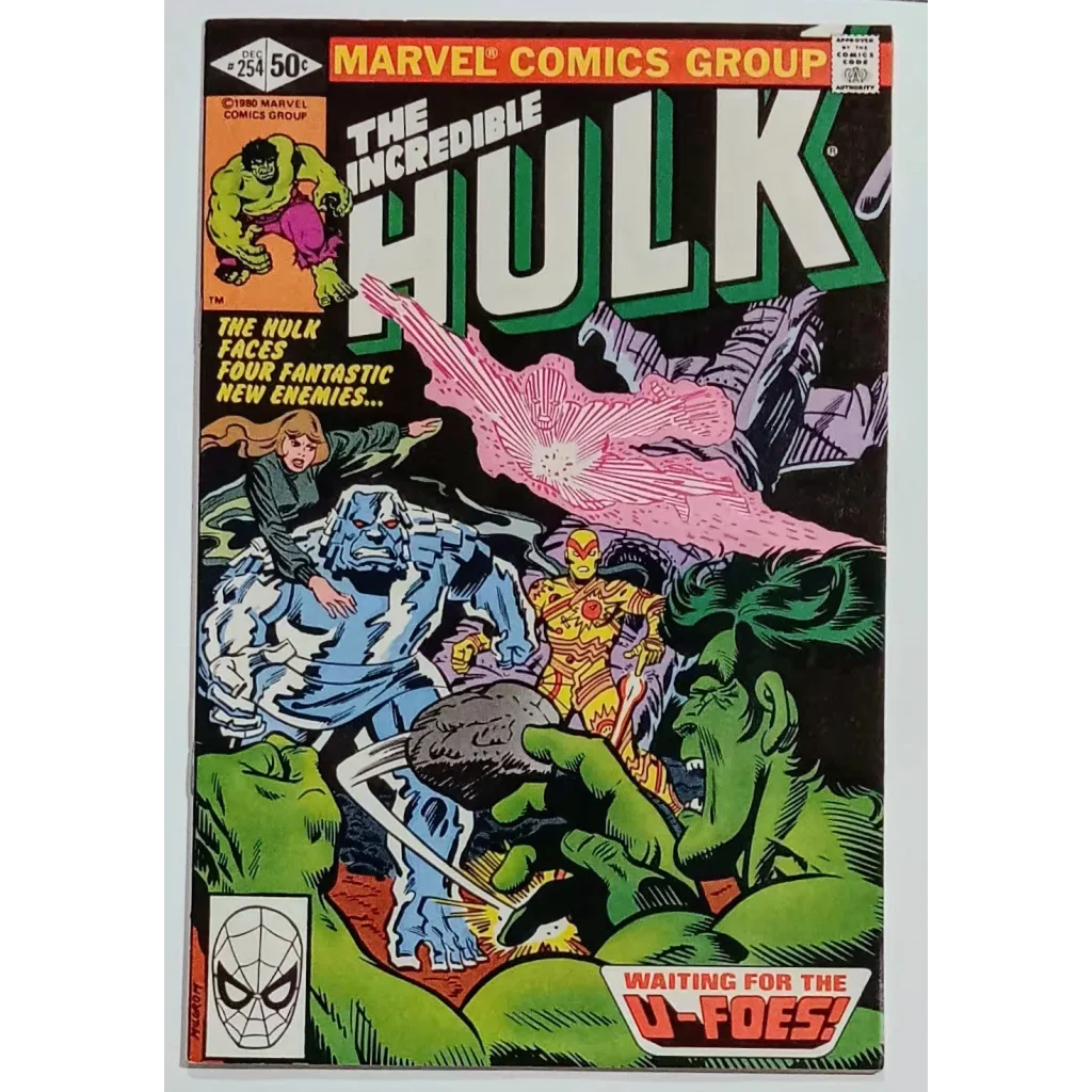 Vibrant Incredible Hulk comic book cover Marvel Comics Issue 254 U-Foes debut