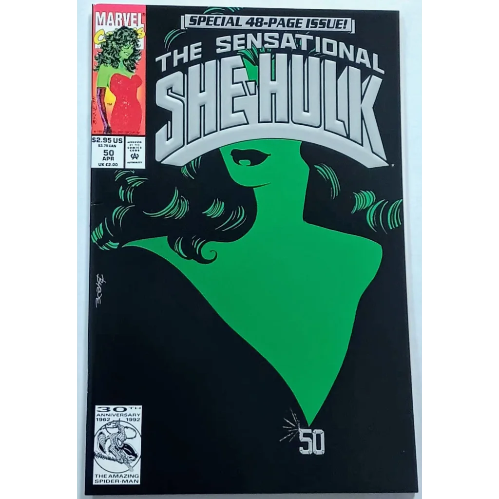 Sensational She-Hulk Issue 50 Marvel Comics cover with green superheroine