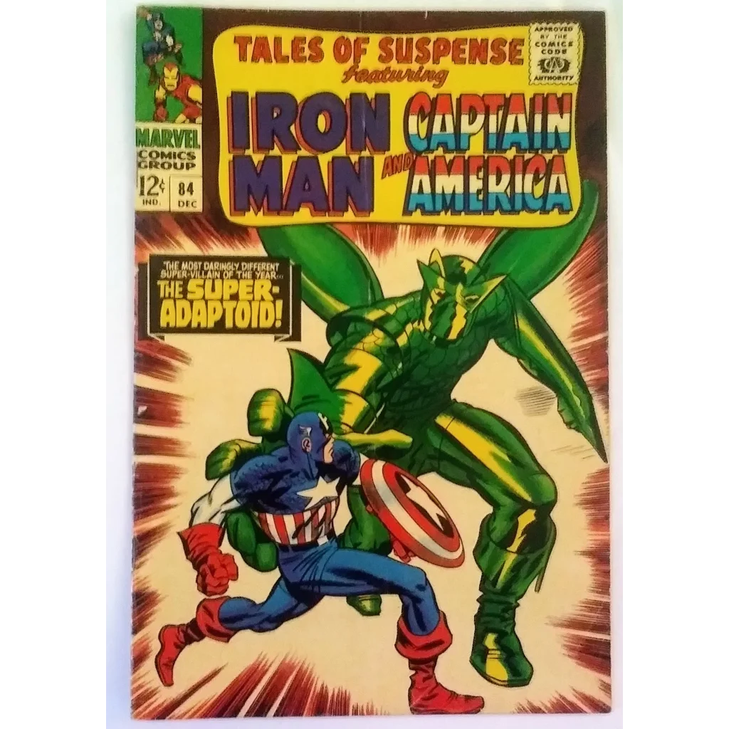 Marvel Comics Iron Man in green gold armor with Captain America