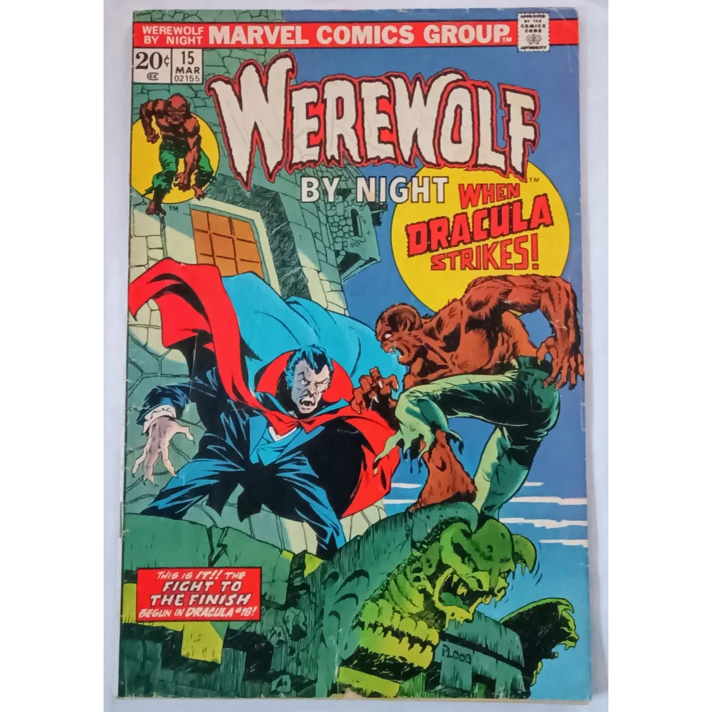 Marvel Comics Werewolf by Night Issue 15 with Dracula comic