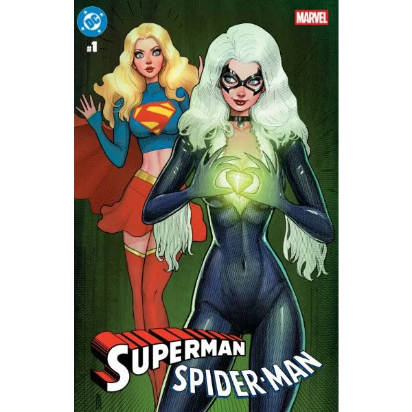 Black and white spider-man in sleek suit with glowing green heart emblem on chest featured in nathan szerdy foil comic