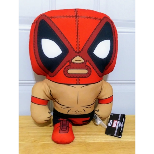 Red and black Deadpool Lucha Libre Funko Plush Marvel collectible