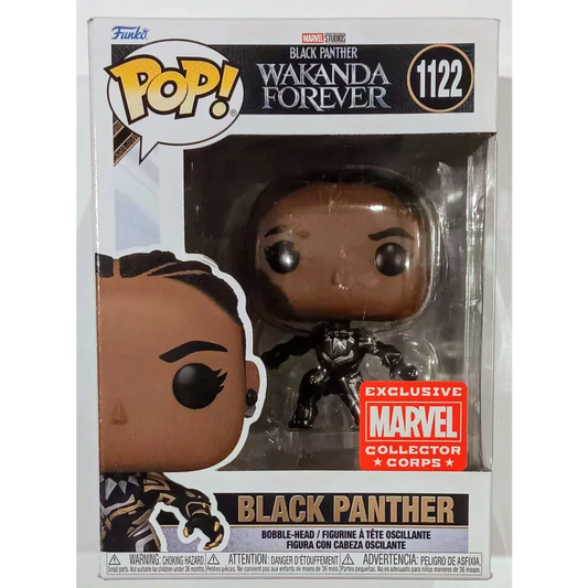 Marvel Funko Pop Black Panther Wakanda Forever exclusive figure with silver black accents