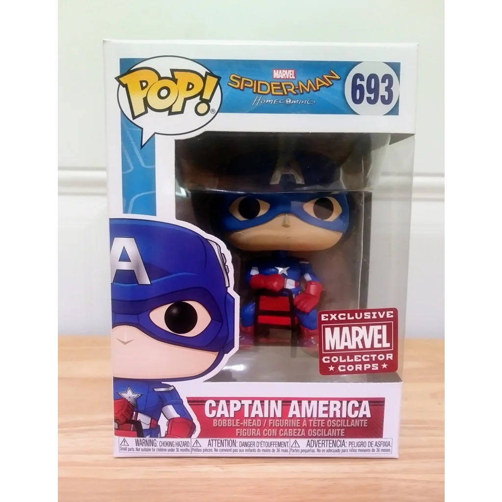 Marvel Funko Pop Captain America exclusive in blue red costume with shield