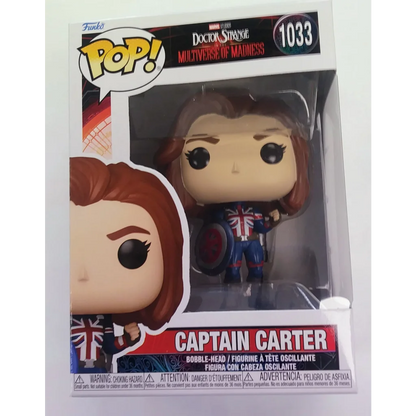 Captain Carter Funko Pop Marvel figure with Union Jack design