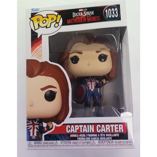 Captain Carter Funko Pop Marvel figure with Union Jack design