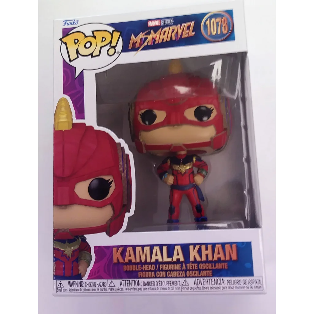 Kamala Khan Marvel Funko Pop Ms Marvel hero figure in red and gold