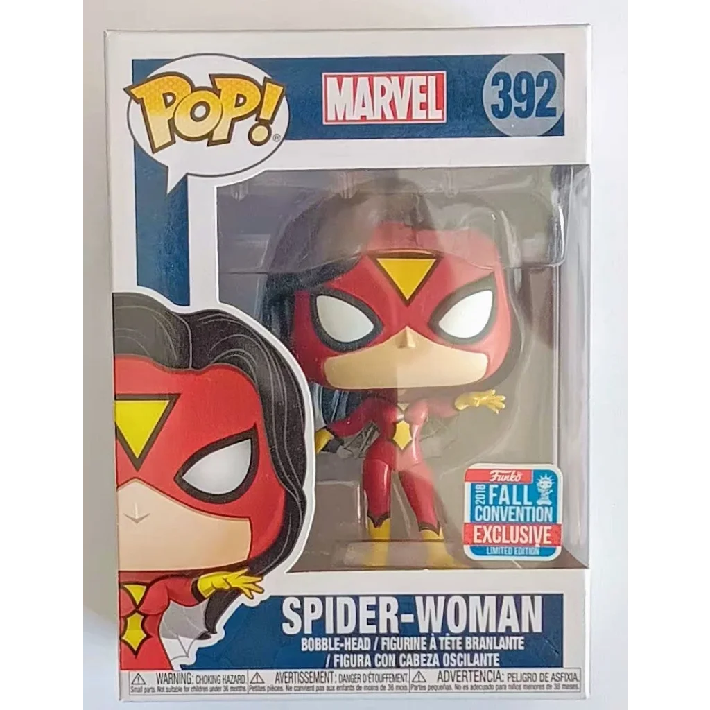 Limited edition Marvel Funko Pop Spider-Woman 392 in red and yellow