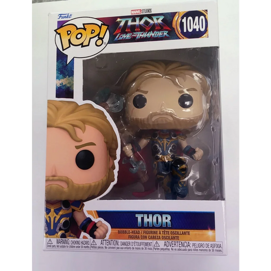 Marvel Funko Pop Thor with blonde hair in blue armor