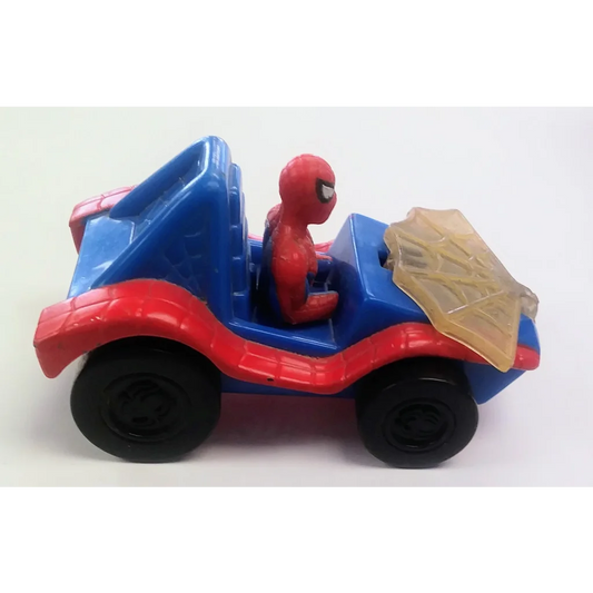 Red and blue Spider-Man happy meal toy car from McDonald’s 1996