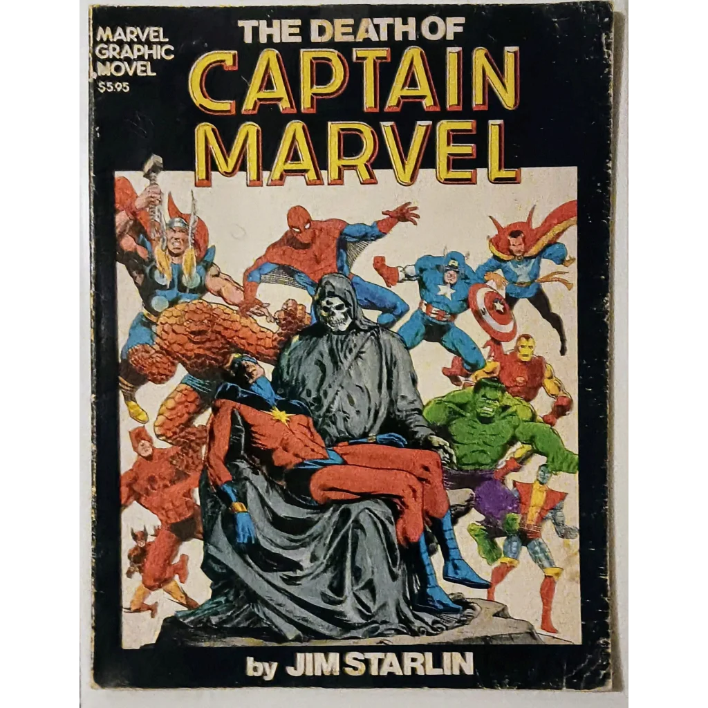 Dark cover of The Death of Captain Marvel by Jim Starlin