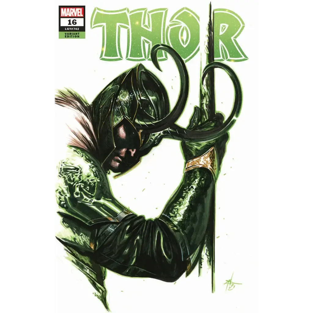 Dramatic Green Black Armored Loki Variant Cover from Thor 16