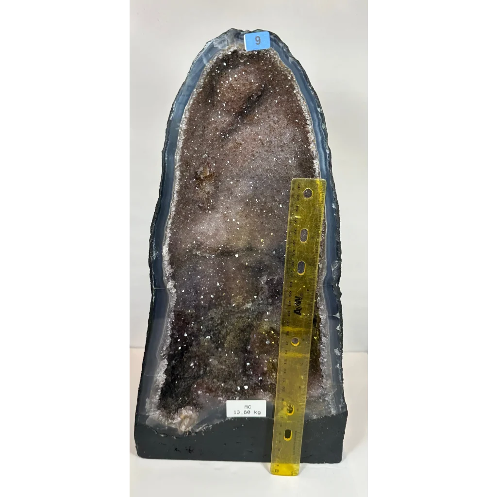 Stunning Brazilian amethyst cathedral geode with sparkling quartz crystals
