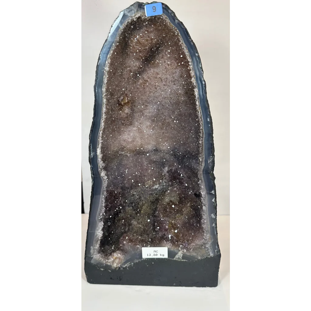 Stunning Brazilian amethyst cathedral geode with sparkling crystals