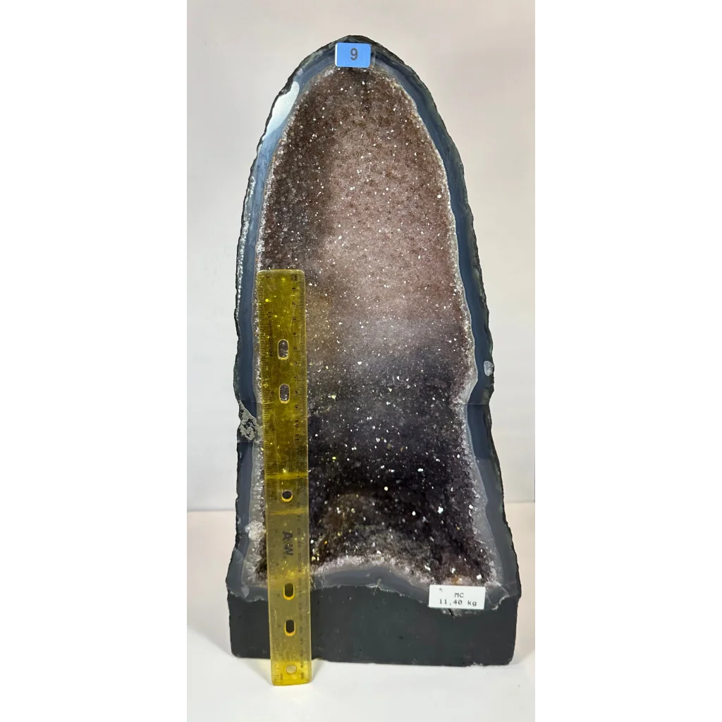 Stunning 11.40 kg Brazilian amethyst cathedral geode with sparkling quartz