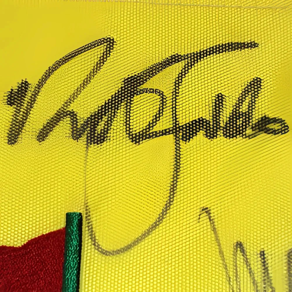 Signed Masters Golf Pin Flag with Yellow Red Design