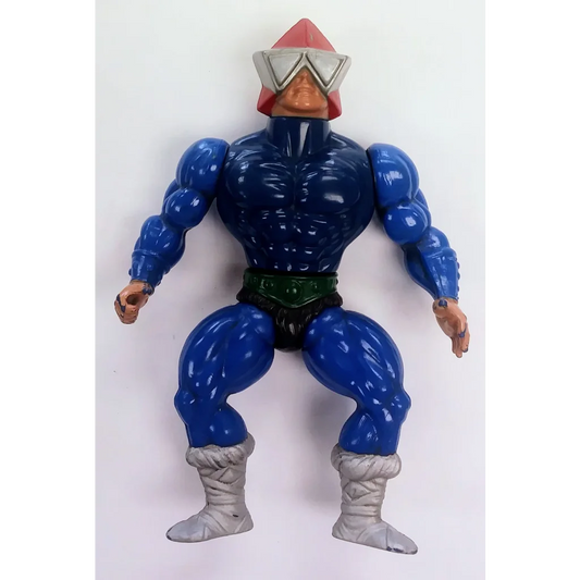 Vintage 1983 Mekaneck Masters of the Universe blue gray action figure with goggles