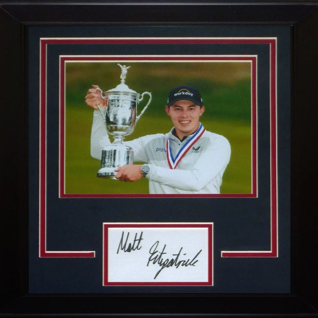 Matt Fitzpatrick autographed 2022 US Open trophy signature series frame