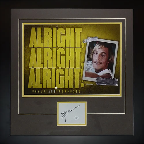 Matthew McConaughey autographed Dazed and Confused alright deluxe framed poster