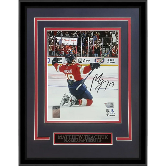 Autographed Florida Panthers deluxe framed 11x14 photo of Matthew Tkachuk in #19 jersey