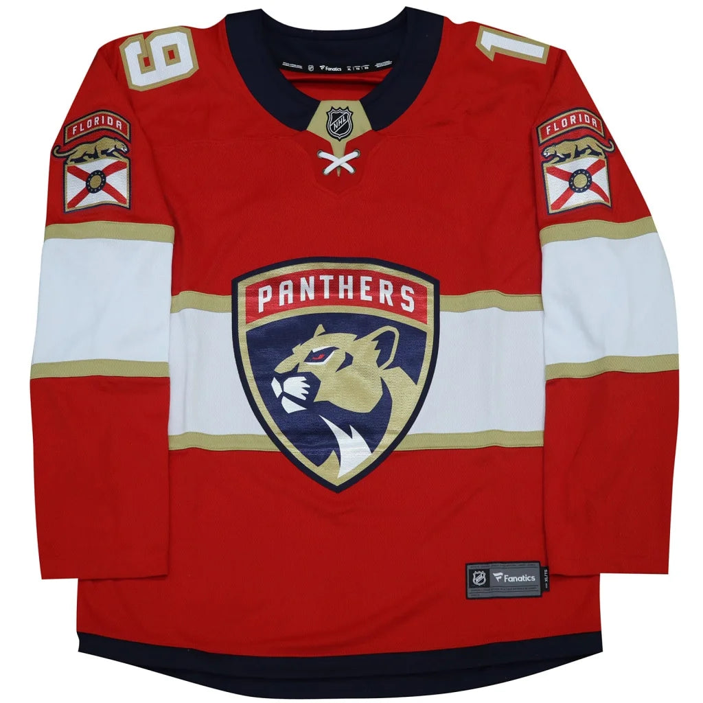 Autographed Matthew Tkachuk Florida Panthers red jersey with gold accents
