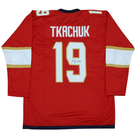 Matthew Tkachuk autographed Florida Panthers custom hockey jersey, red #19