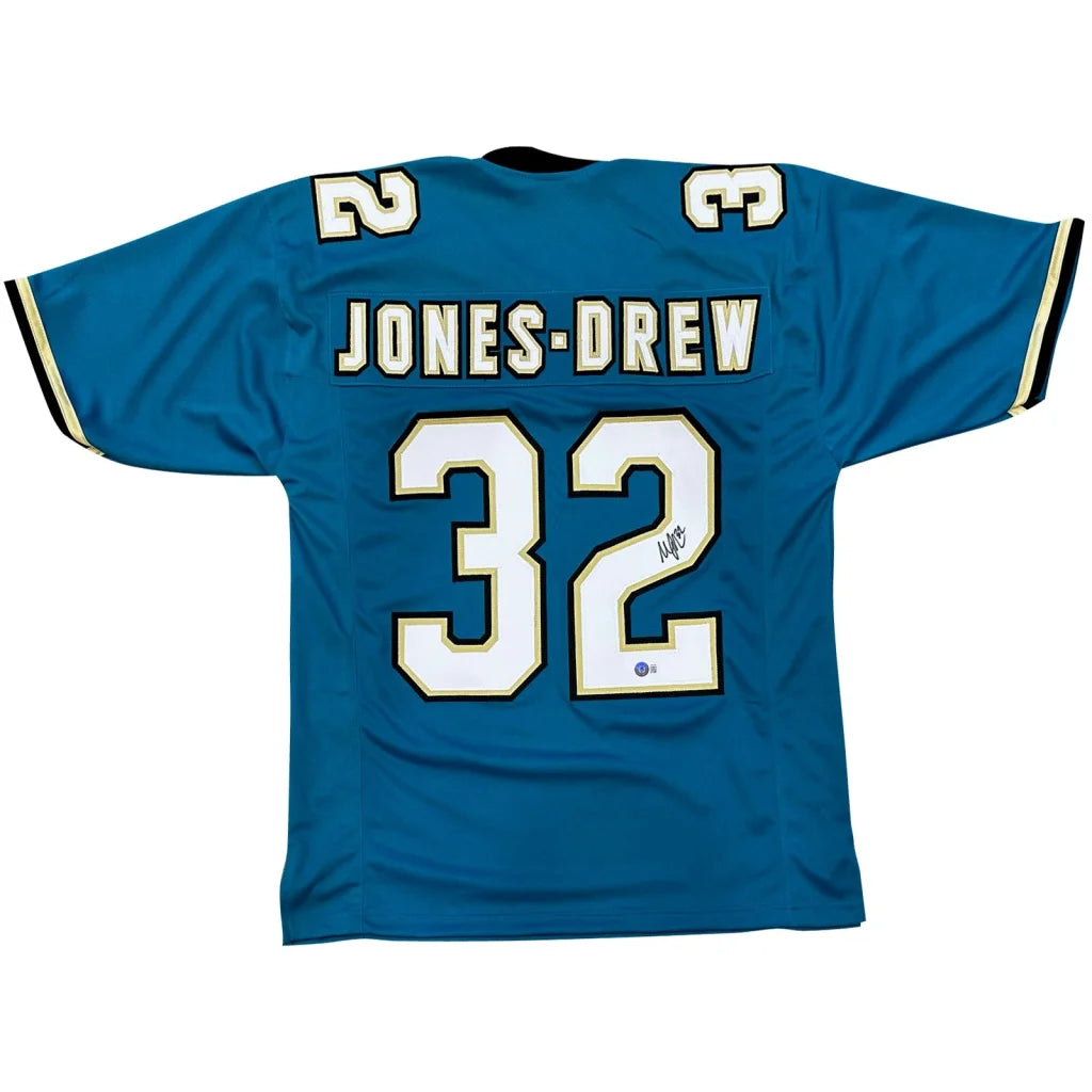 Autographed Jacksonville custom jersey by Maurice Jones-Drew in teal