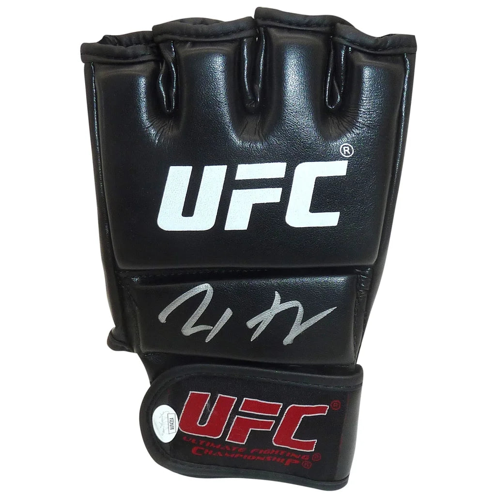 Max Holloway autographed black UFC leather glove with white logo