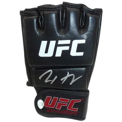 Max Holloway autographed black UFC leather glove with white logo