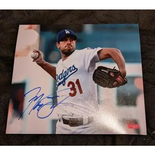 Autographed signed 8x10 photo of Max Scherzer in Dodgers uniform with certificate