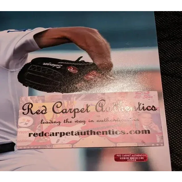 Baseball glove with authenticity sticker for Max Scherzer autographed signed 8x10 photo