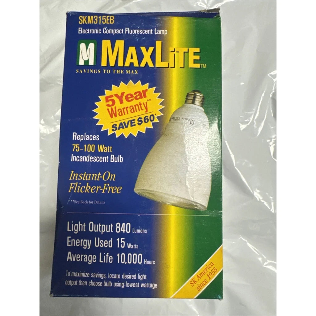 Maxlite SKM315EB 15W CFL bulb with frosted glass and screw base