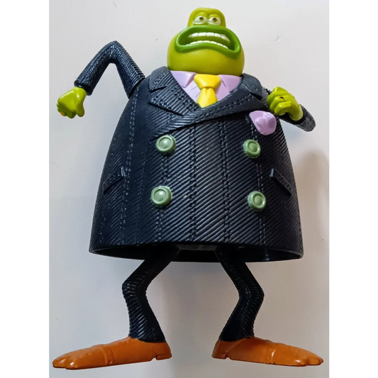 Green and black Flushed Away toad happy meal toy from McDonalds 2006