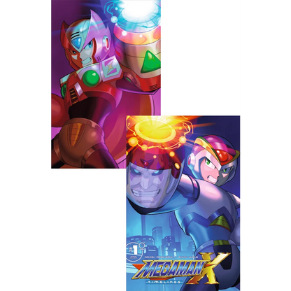 Mega Man X comic cover art featuring red and blue Mega Man X characters in a collector’s collection