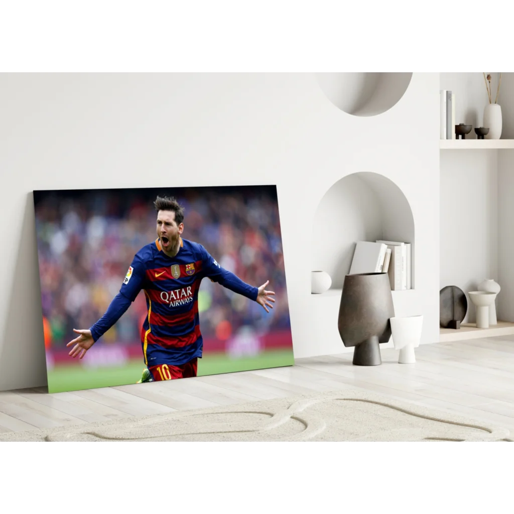 Lionel Messi Barcelona jersey canvas wall art print