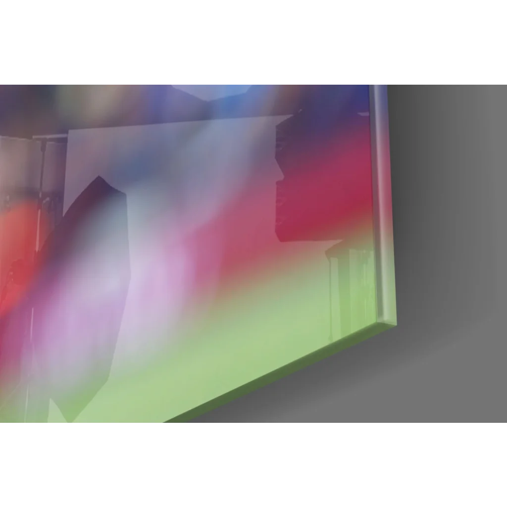 Neon green geometric Messi Barcelona jersey wall art print