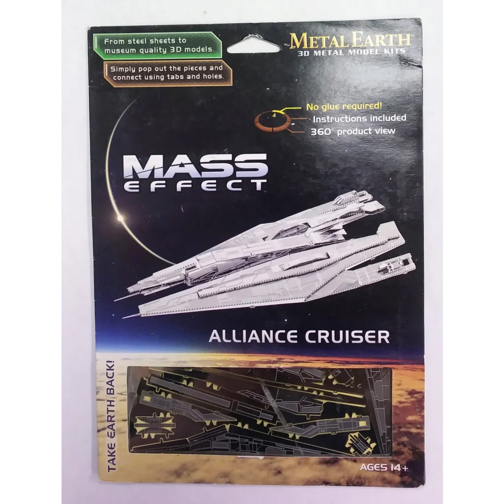 Metal Earth 3D model kit of Mass Effect Alliance Cruiser in white