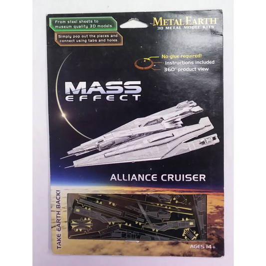 Metal Earth 3D model kit of Mass Effect Alliance Cruiser in white