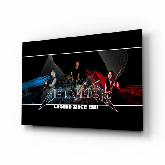 Metallica Legend Since 1981 black canvas wall art with logo and concert scene