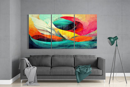 Vibrant Flowing Petals Glass Wall Art