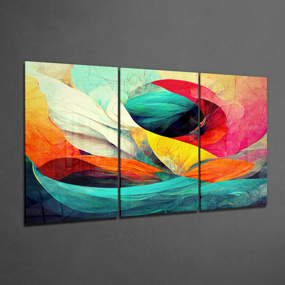 Vibrant Flowing Petals Glass Wall Art