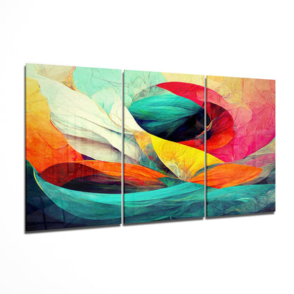 Vibrant Flowing Petals Glass Wall Art