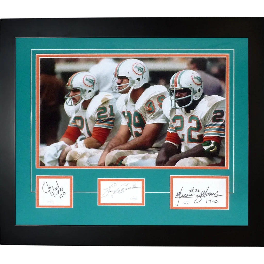 Miami Dolphins Jim Kiick signed 12x18 photo frame