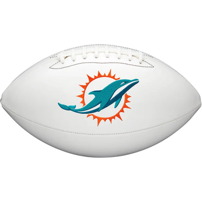 Miami Dolphins white football with logo for autographs