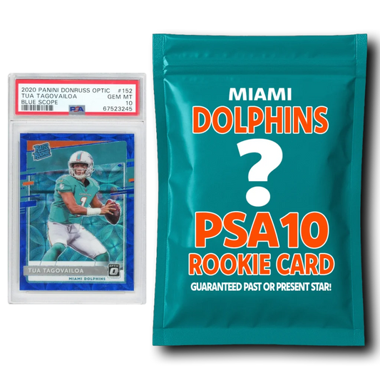 Miami Dolphins PSA 10 Graded Rookie Card Mystery Pack | Hall of Fame Sports Memorabilia | vintageantiquesgifts.com