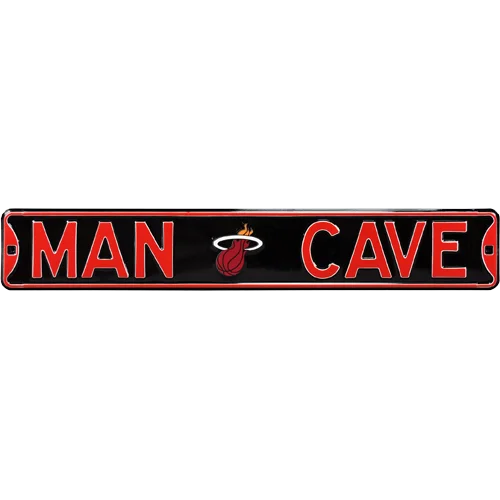 Miami Heat man cave authentic street sign with red neon logo