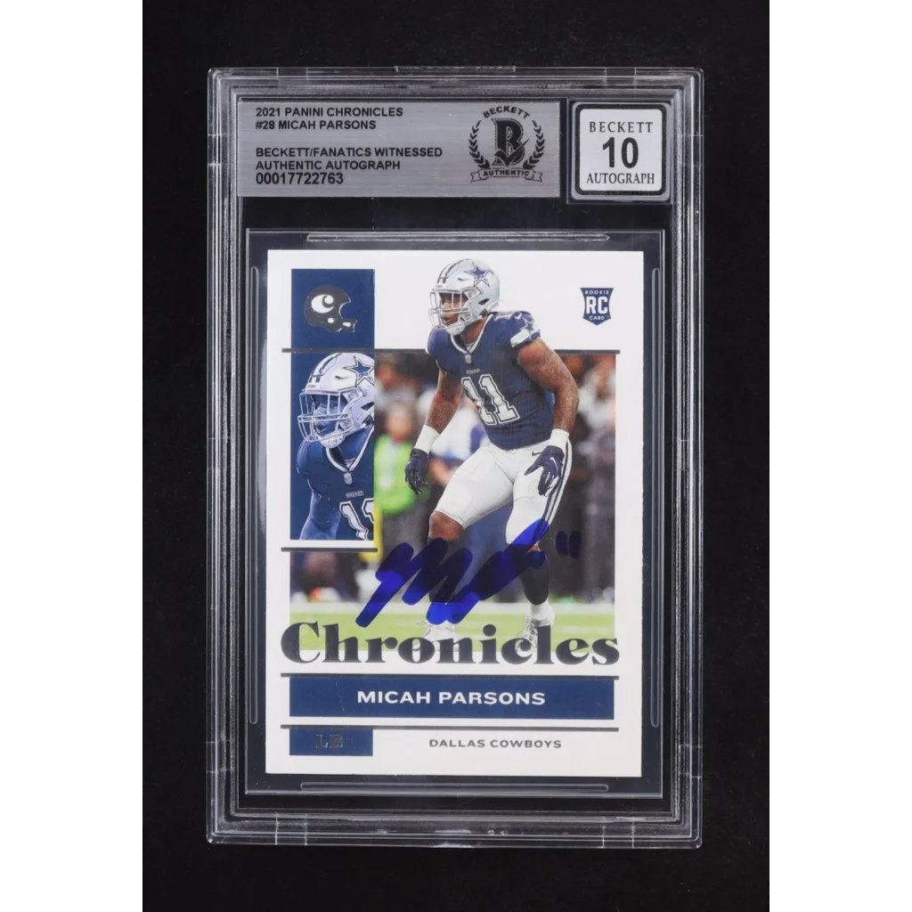 Micah Parsons 2021 Panini Chronicles rookie card autograph #28