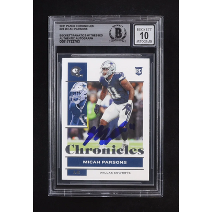 Micah Parsons 2021 Panini Chronicles rookie card autograph #28
